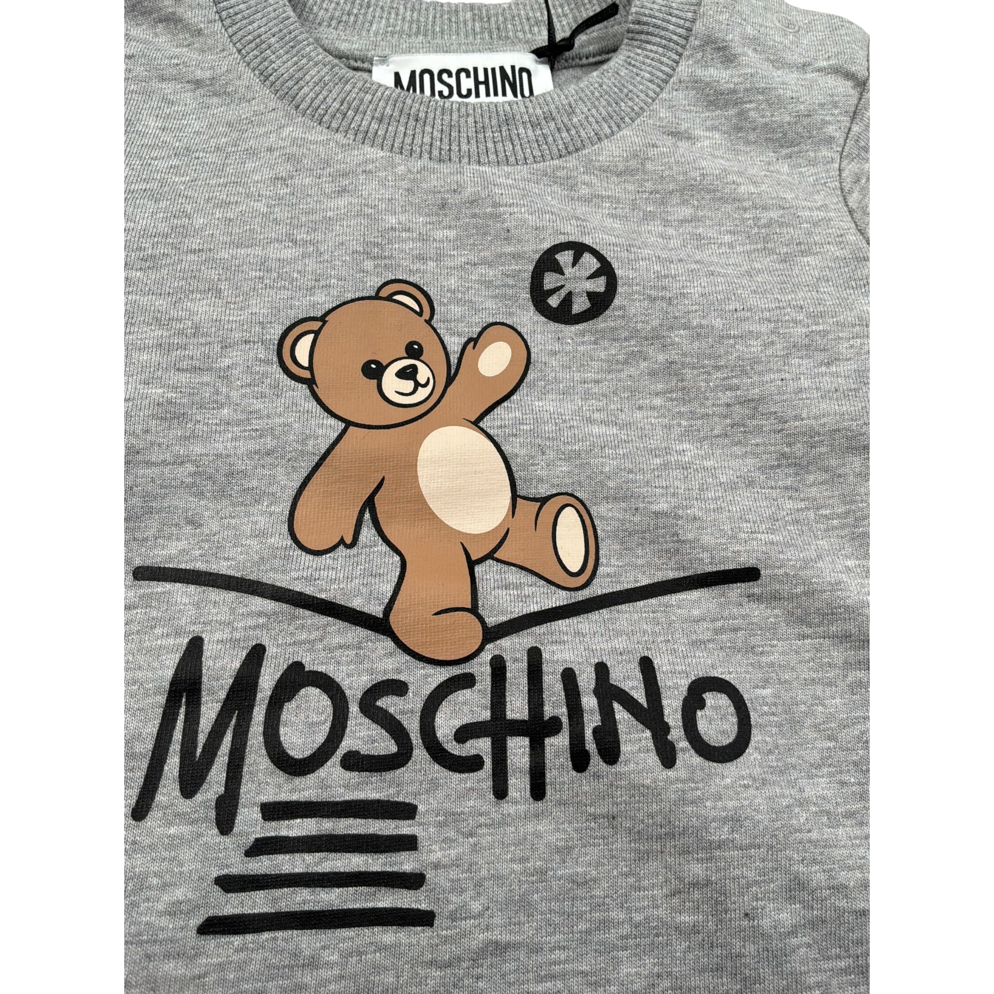 Moschino Shirt tinta unita Girocollo Grigio per Neonato MOO014 GRIGIO MOSCHINO 