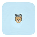 Moschino Coperta tinta unita con Logo Azzurro per Neonato MQB00F AZZURRO MOSCHINO 