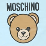 Moschino Coperta tinta unita con Logo Azzurro per Neonato MQB00F AZZURRO MOSCHINO 