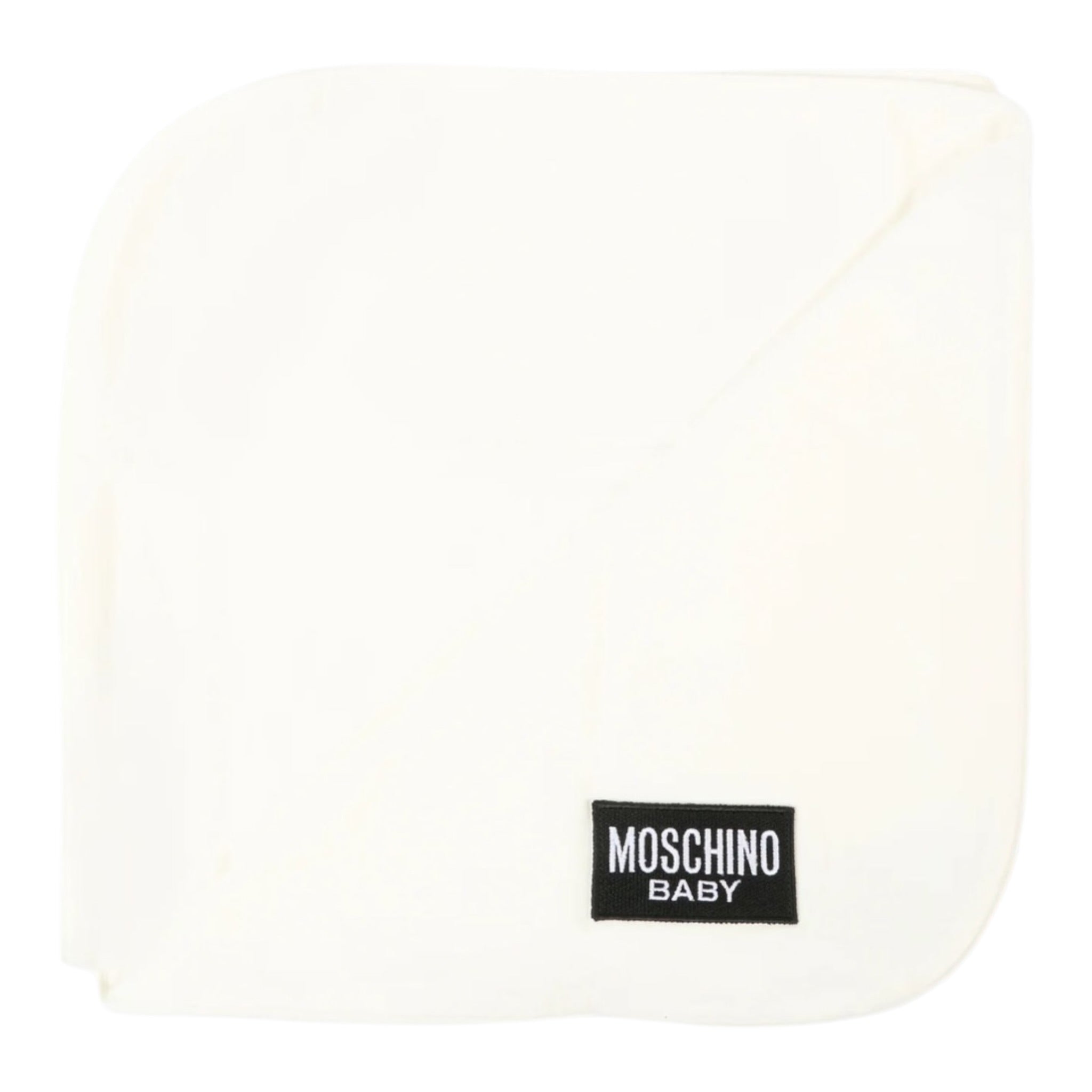 Moschino Coperta tinta unita con Logo Bianco per Neonato MQB00F BIANCO MOSCHINO 