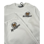 Moschino Completo 2 Pezzi Felpa-Pantalone tinta unita Bianco per Neonato MQK05E BIANCO MOSCHINO 