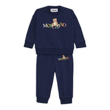Moschino Completo 2 Pezzi Felpa-Pantalone tinta unita Blu per Bambino MRK039 BLU MOSCHINO 