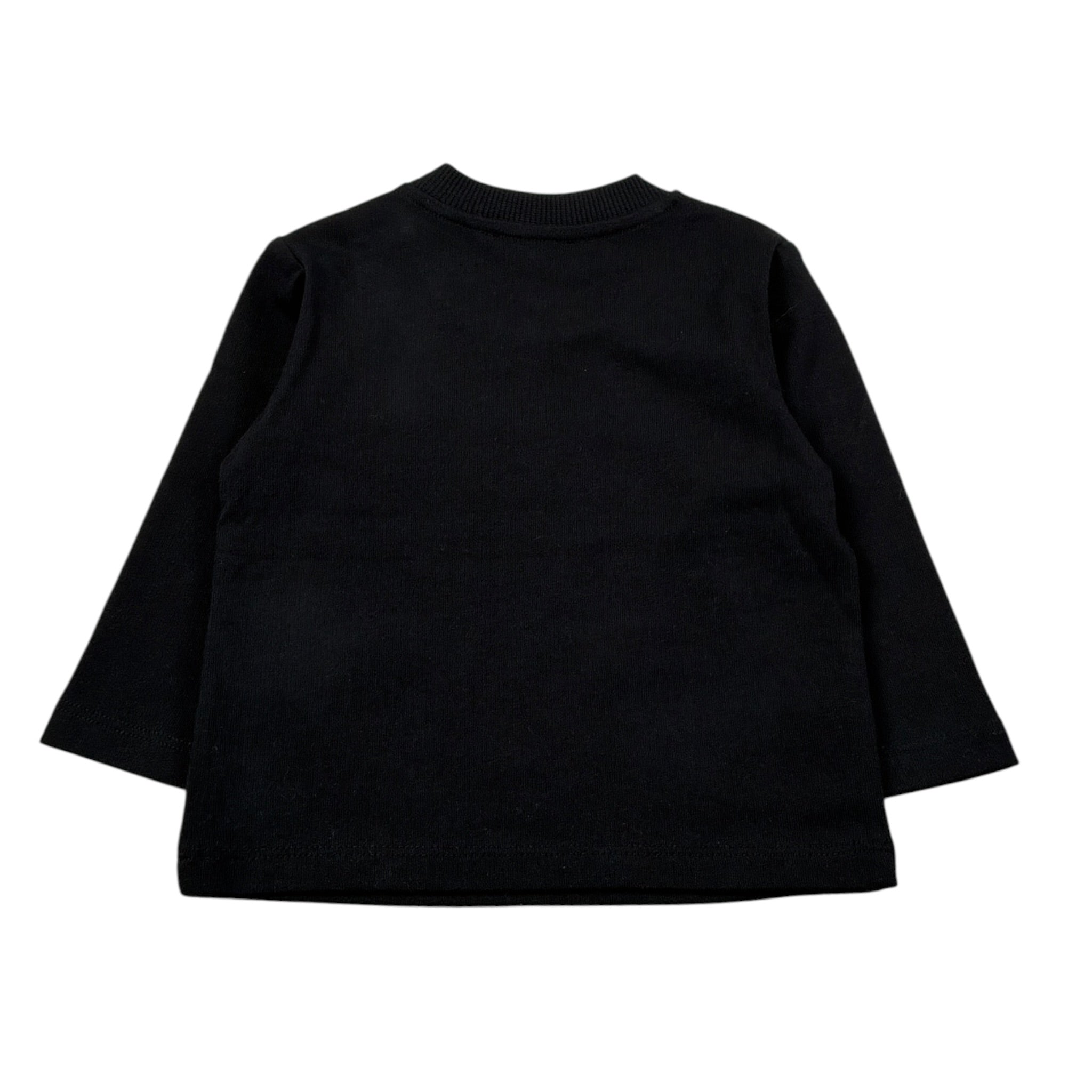 Moschino Shirt Girocollo tinta unita con Logo Nero per Neonato MRO014 NERO MOSCHINO 