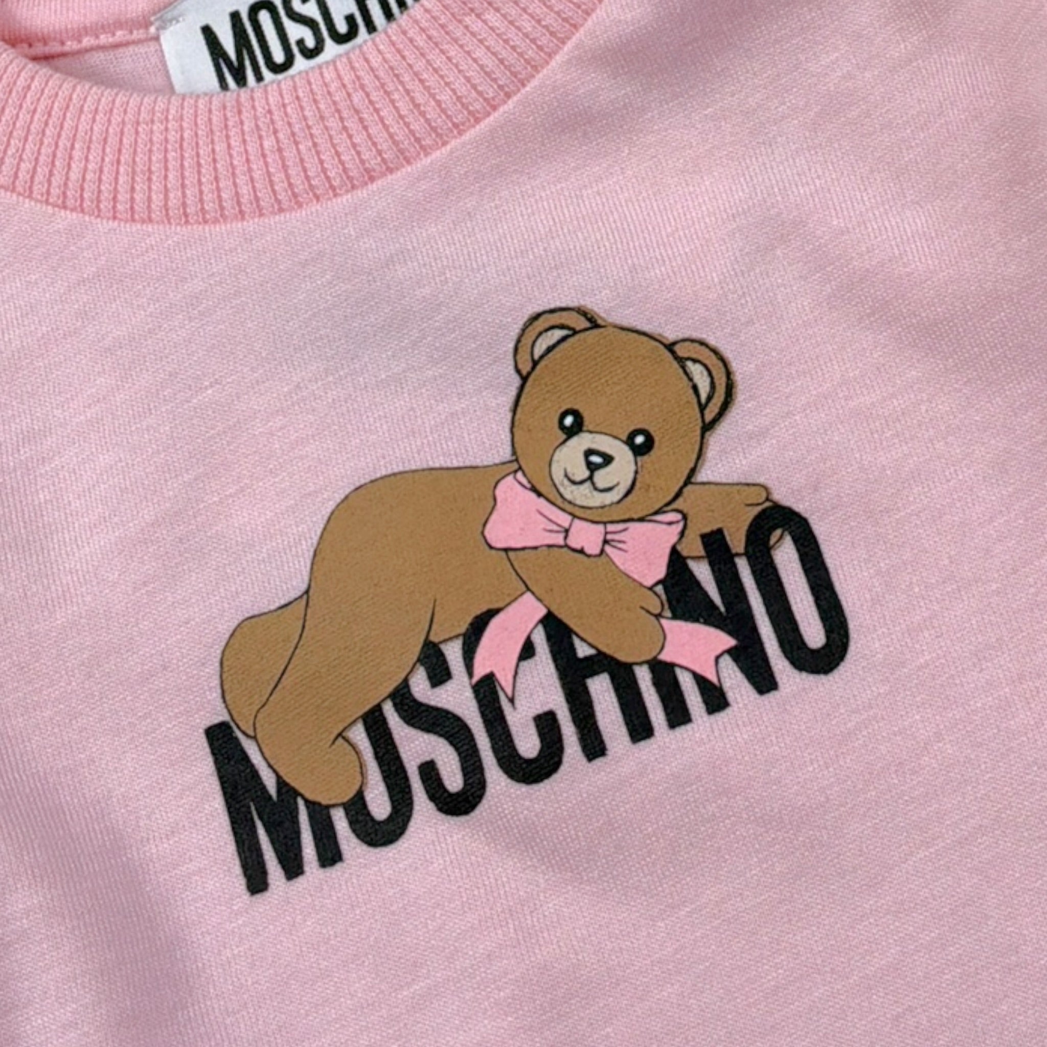 Moschino Shirt tinta unita con Stampa Rosa per Neonata MSO014 ROSA MOSCHINO 