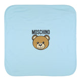 Moschino Coperta tinta unita con Logo Azzurro per Neonato MUB00J AZZURRO MOSCHINO 