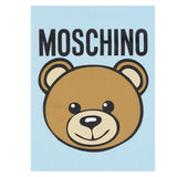 Moschino Coperta tinta unita con Logo Azzurro per Neonato MUB00J AZZURRO MOSCHINO 