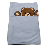Moschino Coperta tinta unita con Orso Azzurro per Neonato MUB00N AZZURRO MOSCHINO 