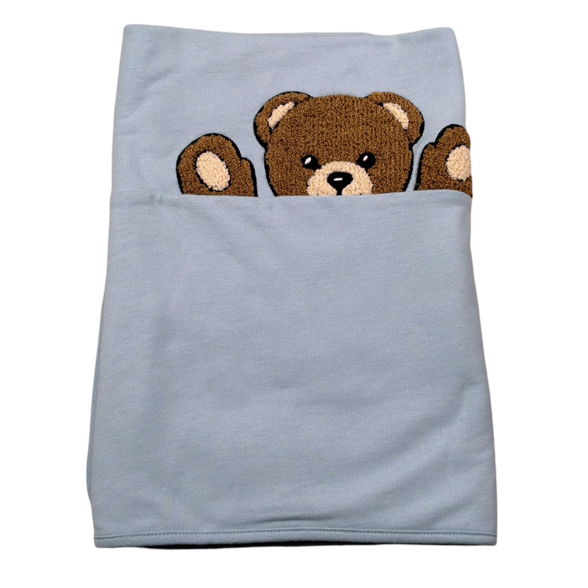 Moschino Coperta tinta unita con Orso Azzurro per Neonato MUB00N AZZURRO MOSCHINO 