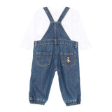 Moschino Completo 2 Shirt-Salopette Blu per Neonato MUK059 BLU MOSCHINO 