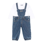 Moschino Completo 2 Shirt-Salopette Blu per Bambino MUK059J BLU MOSCHINO 