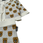 Moschino Completo 2 Pezzi Cardigan-Pantalone tinta unita Panna per Neonato MUK05P PANNA MOSCHINO 