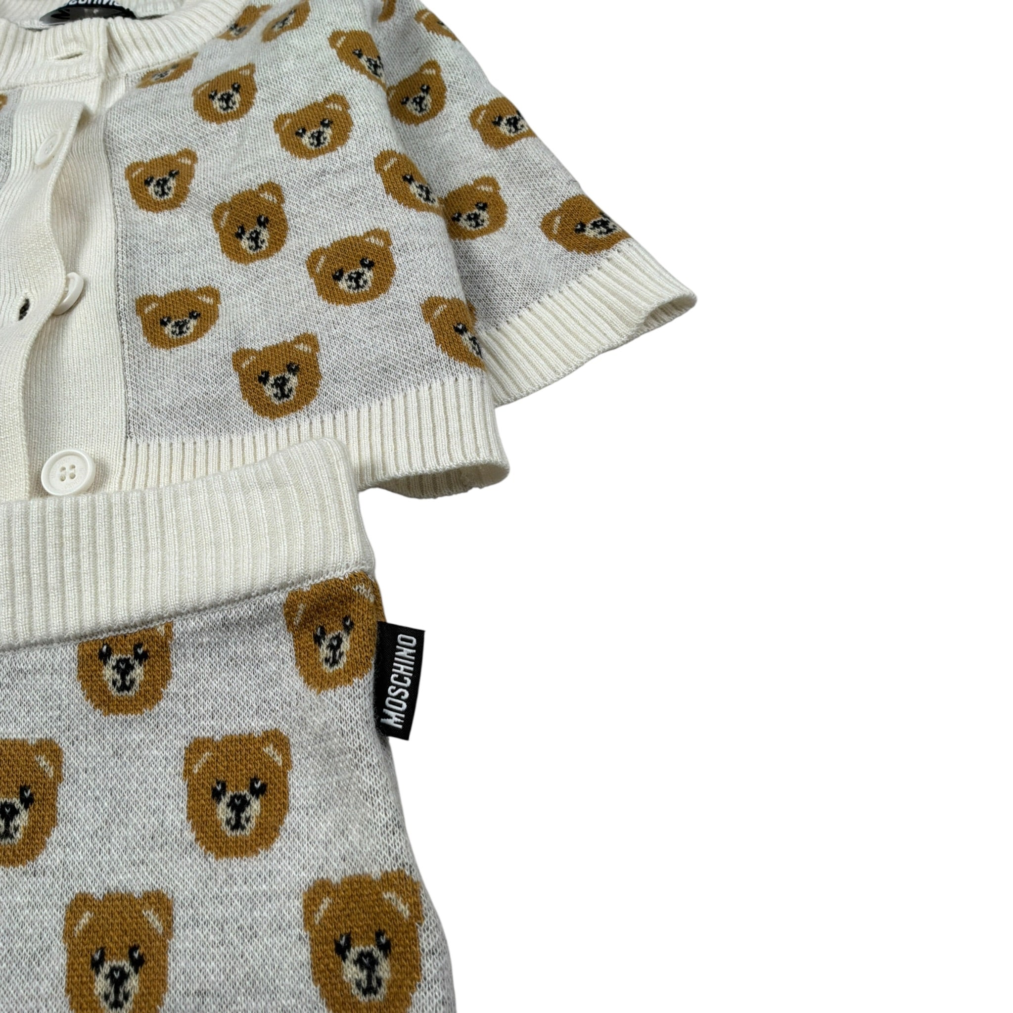 Moschino Completo 2 Pezzi Cardigan-Pantalone tinta unita Panna per Neonato MUK05P PANNA MOSCHINO 