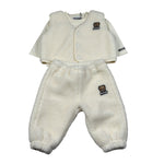 Moschino Completo 3 Pezzi Shirt-Gilet-Pantalone tinta unita Panna per Neonato MUK05T PANNA MOSCHINO 