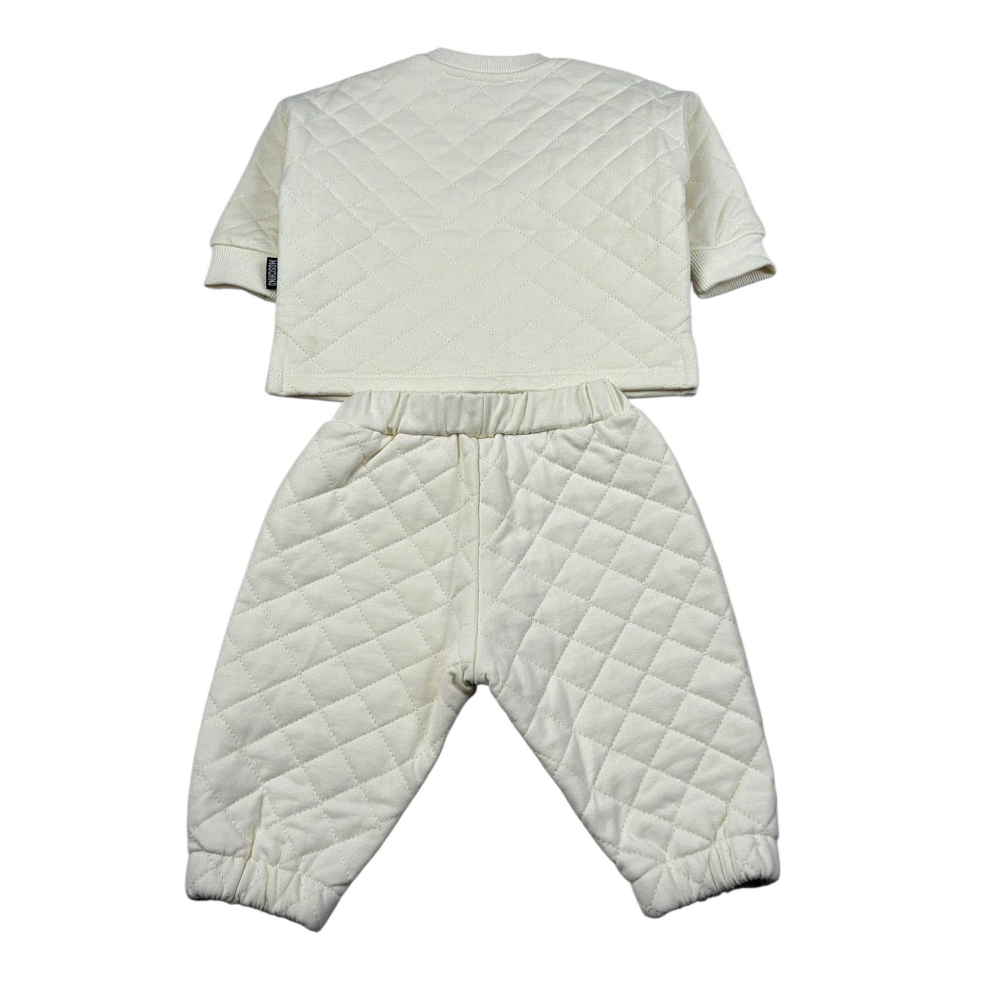 Moschino Completo 2 Pezzi Felpa-Pantalone Panna per Neonato MUK05U PANNA MOSCHINO 