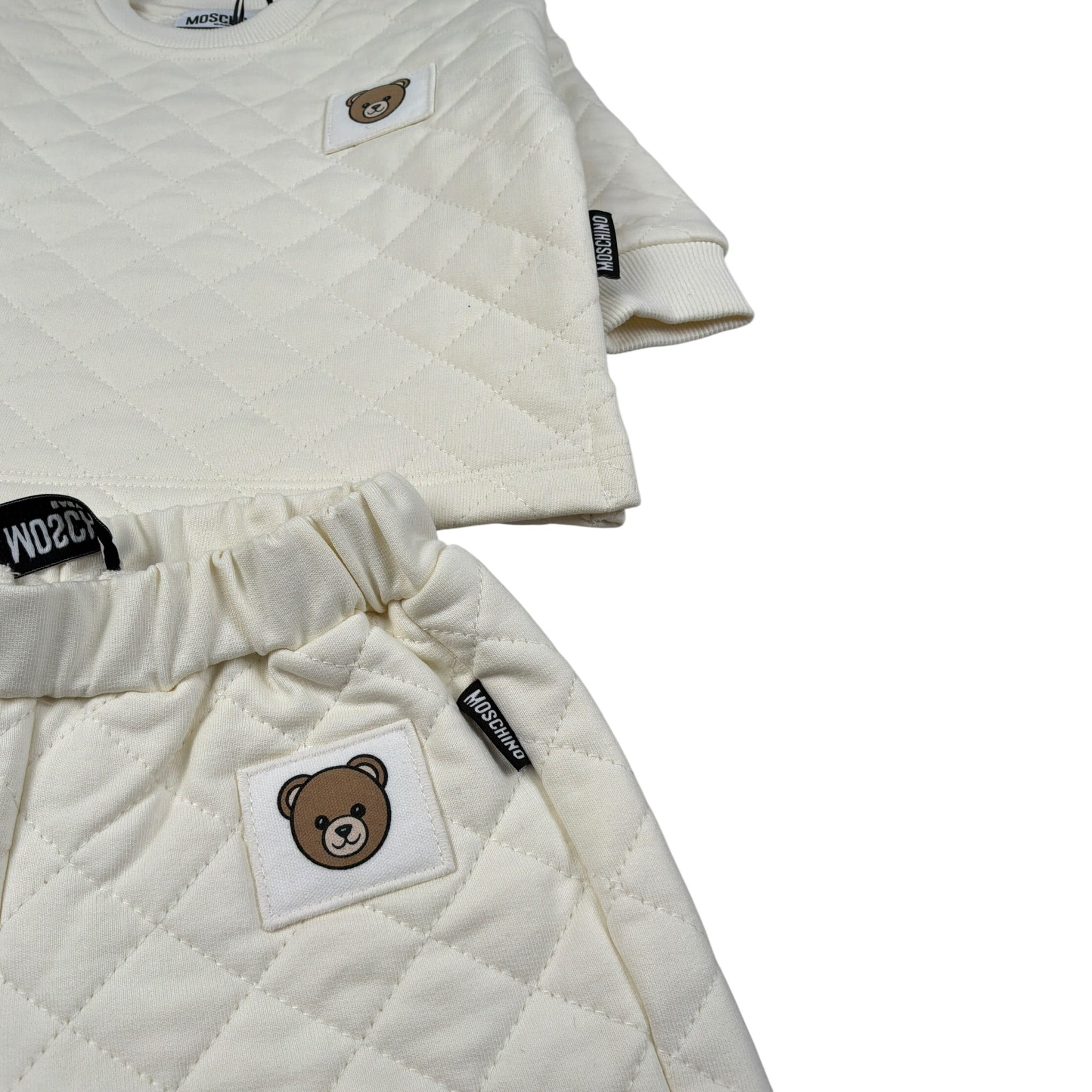 Moschino Completo 2 Pezzi Felpa-Pantalone Panna per Neonato MUK05U PANNA MOSCHINO 