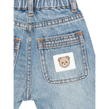 Moschino Jeans tinta unita con Elastico In Vita Azzurro per Neonato MUP05H AZZURRO MOSCHINO 