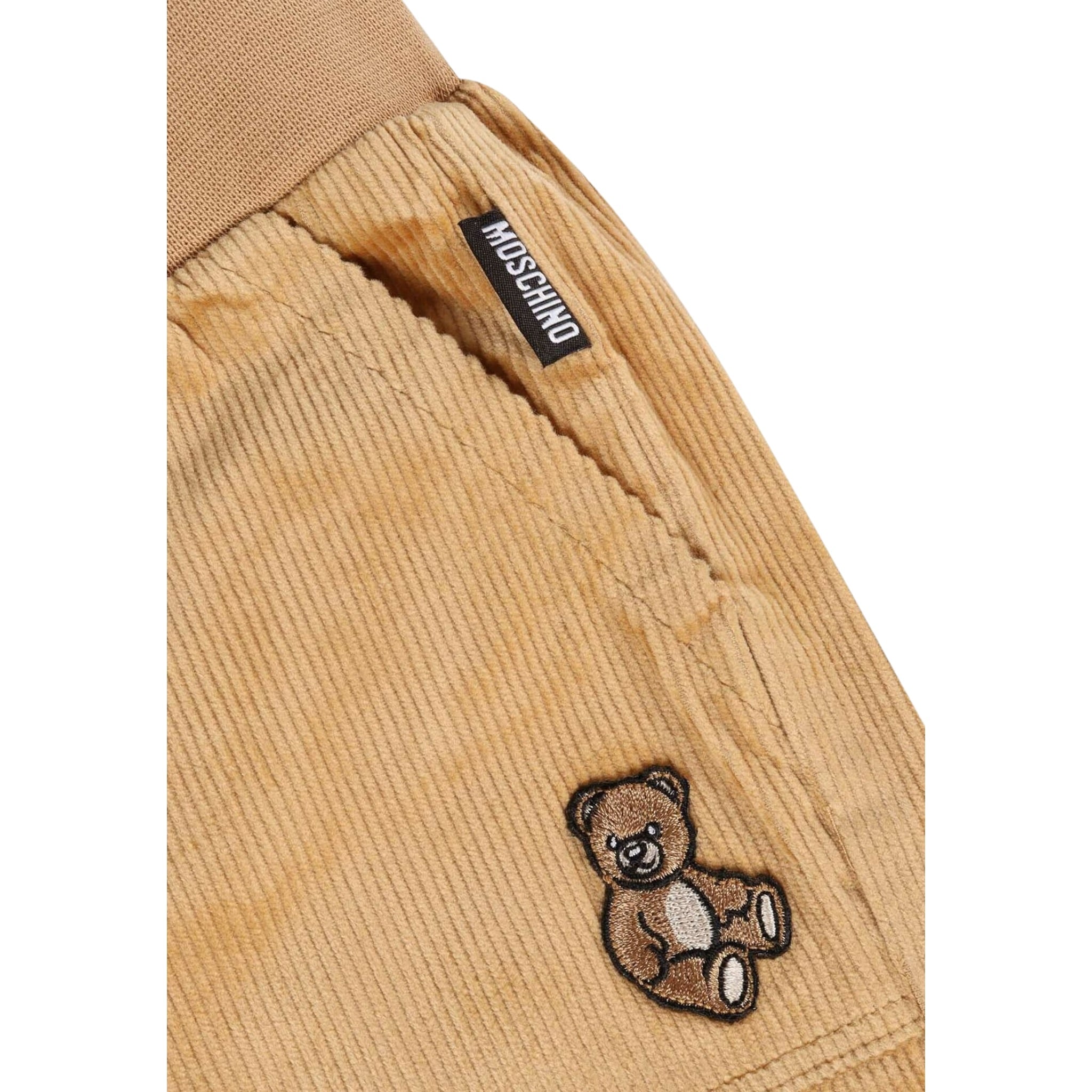 Moschino Pantalone tinta unita In Velluto Cammello per Neonato MUP05IX CAMMELLO MOSCHINO 