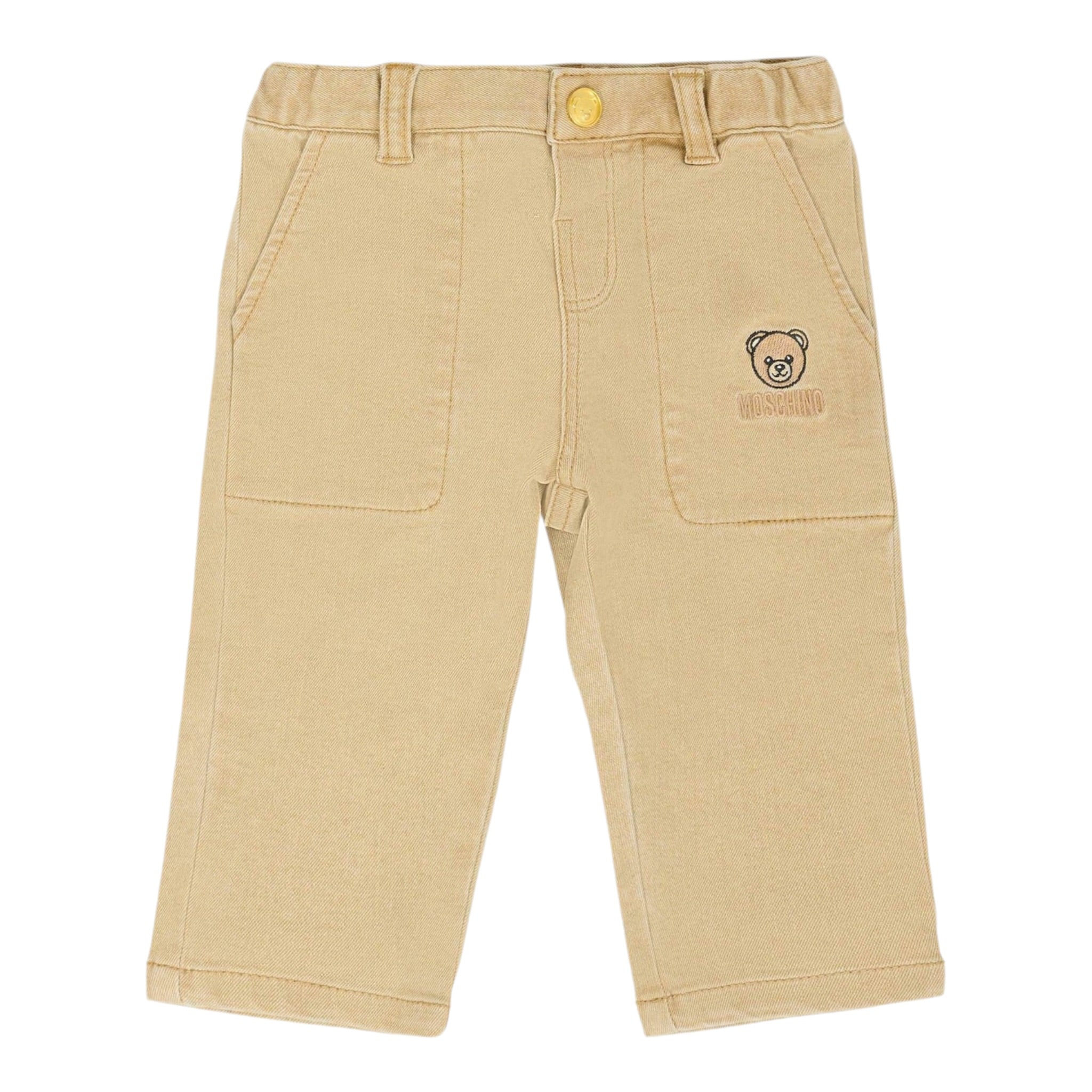 Moschino Pantalone tinta unita con Tasche Beige per Bambino MUP05L BEIGE MOSCHINO 