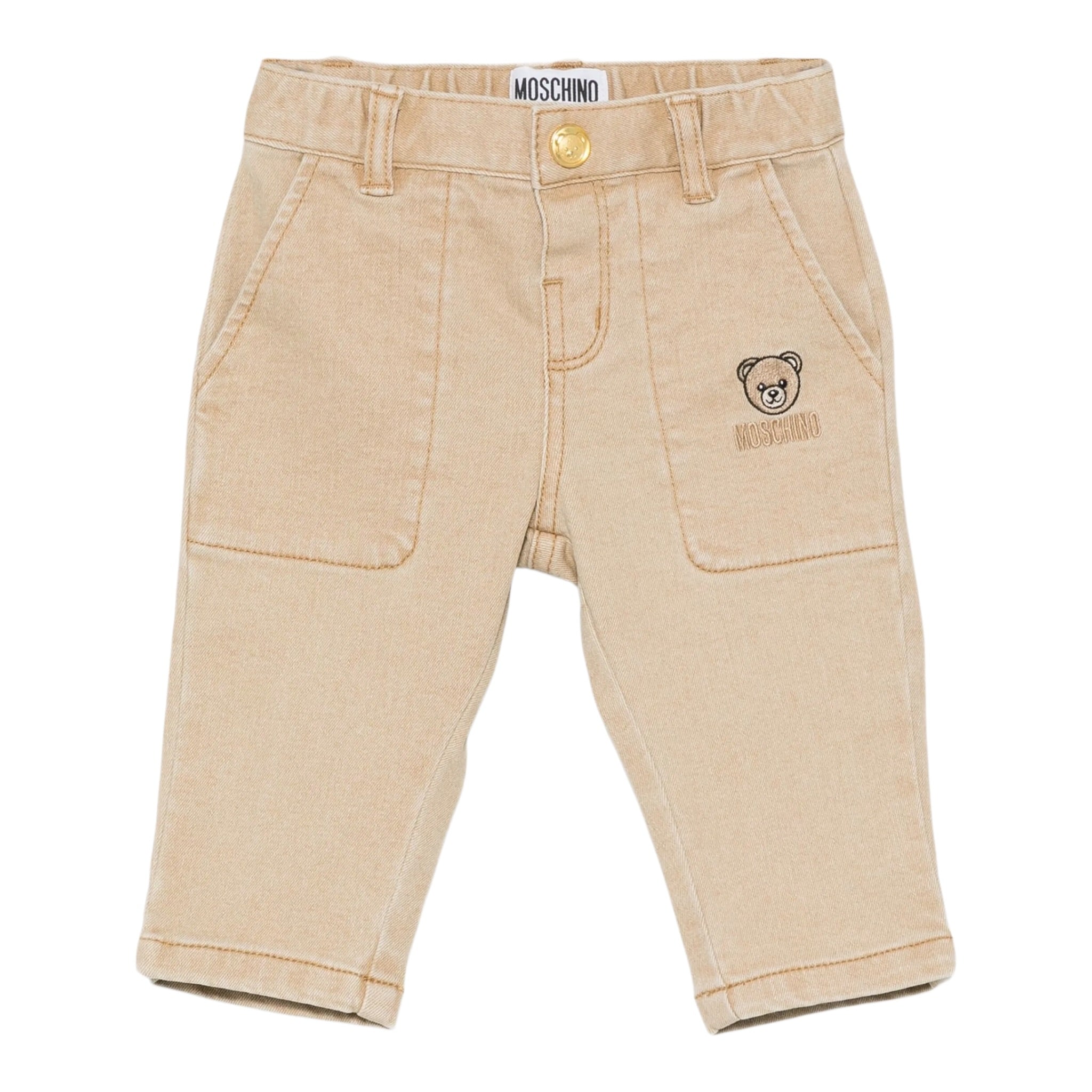 Moschino Pantalone tinta unita con Tasche Beige per Bambino MUP05LX BEIGE MOSCHINO 