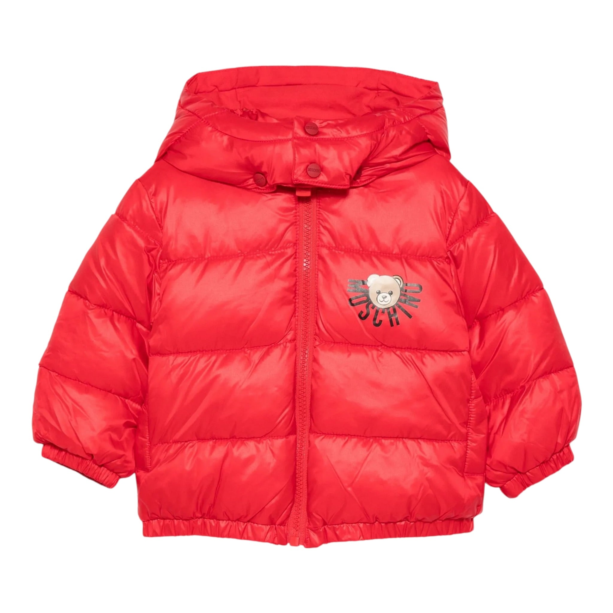 Moschino Giubbino tinta unita con Cappuccio Rosso per Bambino MUS032J ROSSO MOSCHINO 