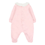 Moschino Tutina Manica Lunga tinta unita con Logo Rosa per Neonata MUT04IA ROSA MOSCHINO 