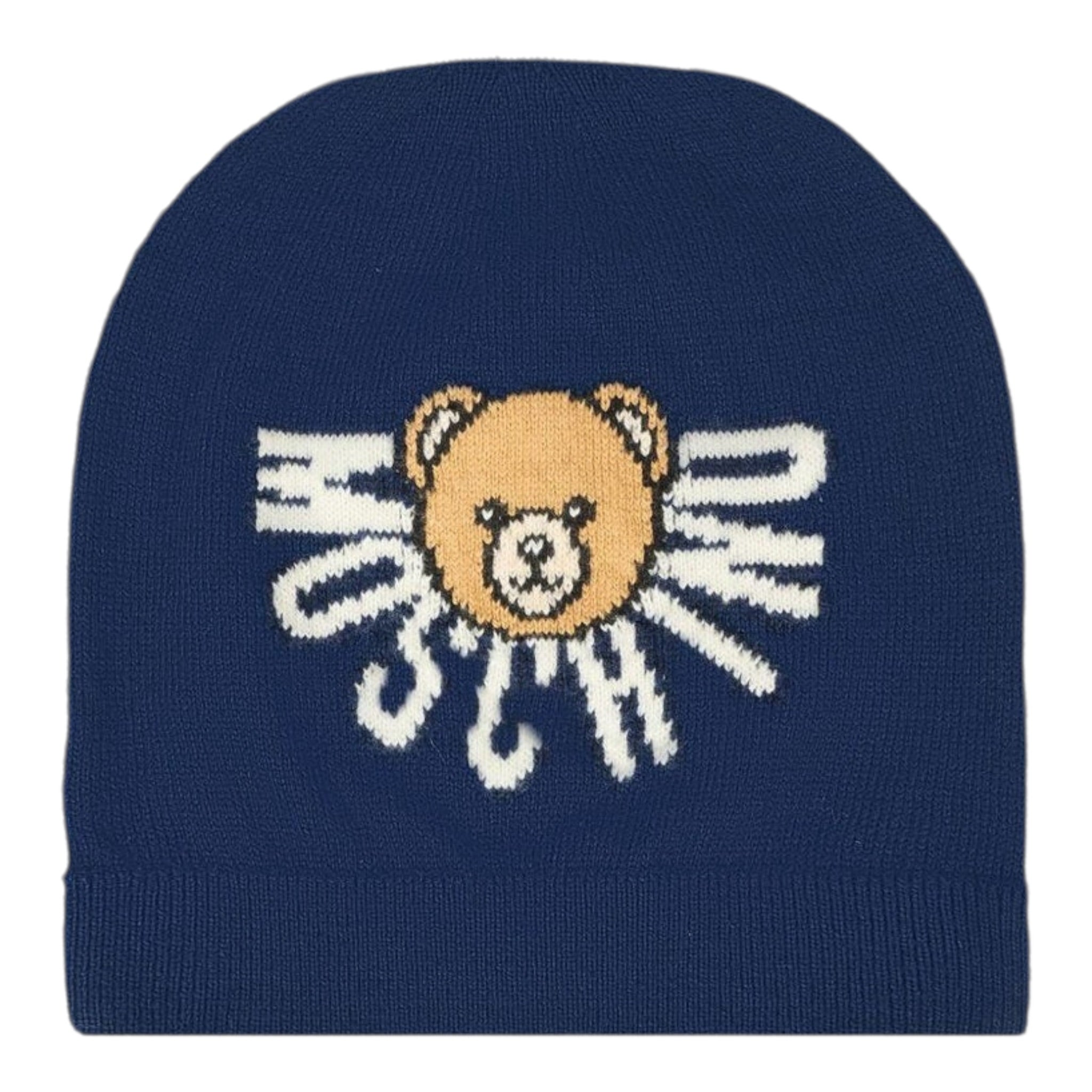 Moschino Cappello tinta unita con Ricamo Logo Blu per Neonato MUX05K BLU MOSCHINO 