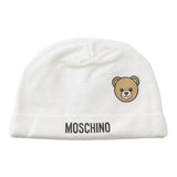 Moschino Cappello tinta unita con Logo Bianco per Neonato MUX05L BIANCO MOSCHINO 