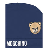 Moschino Cappello tinta unita con Logo Blu per Neonato MUX05L BLU MOSCHINO 
