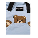 Moschino Borsone tinta unita con Orso con Coperta Azzurro per Neonato MUX062 AZZURRO MOSCHINO 