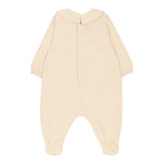 Moschino Tutina Manica Lunga tinta unita con Logo Beige per Neonato MUY08J BEIGE MOSCHINO 