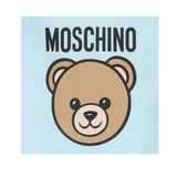 Moschino Tutina Manica Lunga tinta unita con Logo Azzurro per Neonato MUY08JXX AZZURRO MOSCHINO 