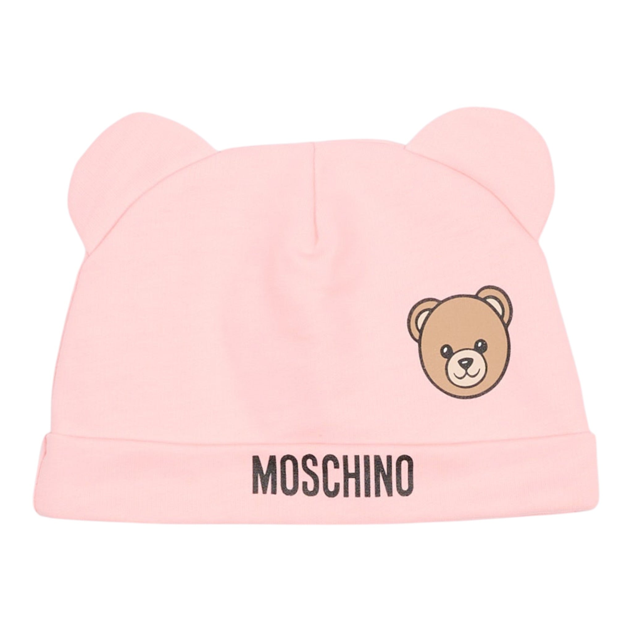 Moschino Set Cappello-Bavetta tinta unita Rosa per Neonata MUY08KAXX ROSA MOSCHINO 