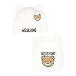Moschino Set Cappello-Bavetta tinta unita Bianco per Neonato MUY08K BIANCO MOSCHINO 
