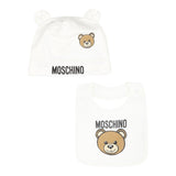 Moschino Set Cappello-Bavetta tinta unita Bianco per Neonato MUY08K BIANCO MOSCHINO 