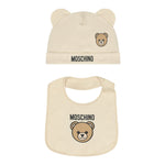 Moschino Set Cappello-Bavetta tinta unita Beige per Neonato MUY08KX BEIGE MOSCHINO 