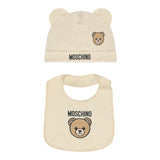 Moschino Set Cappello-Bavetta tinta unita Beige per Neonato MUY08KX BEIGE MOSCHINO 