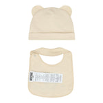 Moschino Set Cappello-Bavetta tinta unita Beige per Neonato MUY08KX BEIGE MOSCHINO 