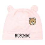 Moschino Set Cappello-Bavetta tinta unita Rosa per Neonata MUY08KXF ROSA MOSCHINO 