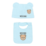 Moschino Set Cappello-Bavetta tinta unita Azzurro per Neonato MUY08KXX AZZURRO MOSCHINO 