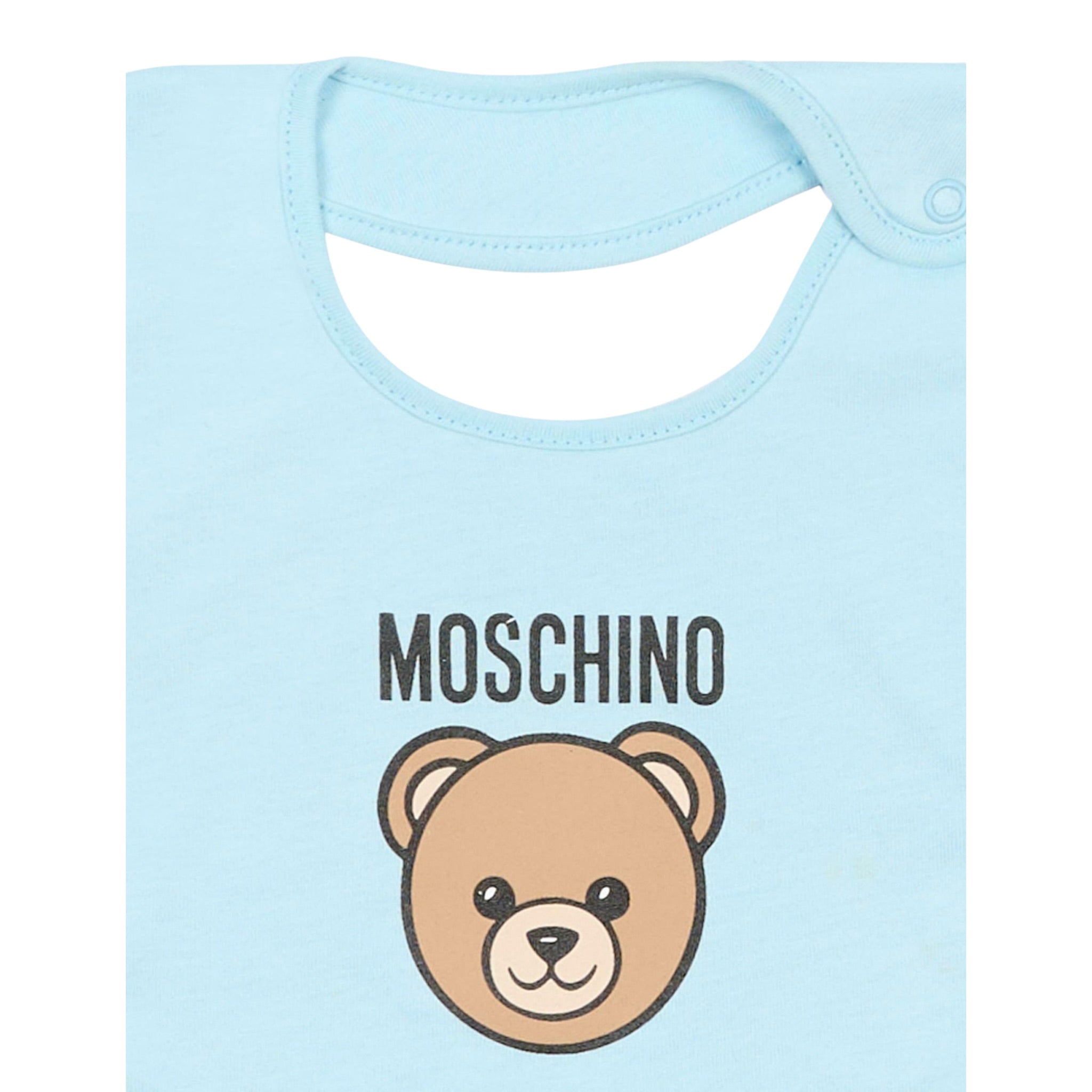Moschino Set Cappello-Bavetta tinta unita Azzurro per Neonato MUY08KXX AZZURRO MOSCHINO 