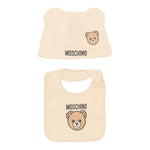 Moschino Set Cappello-Bavetta tinta unita Beige per Neonato MUY08KXX BEIGE MOSCHINO 