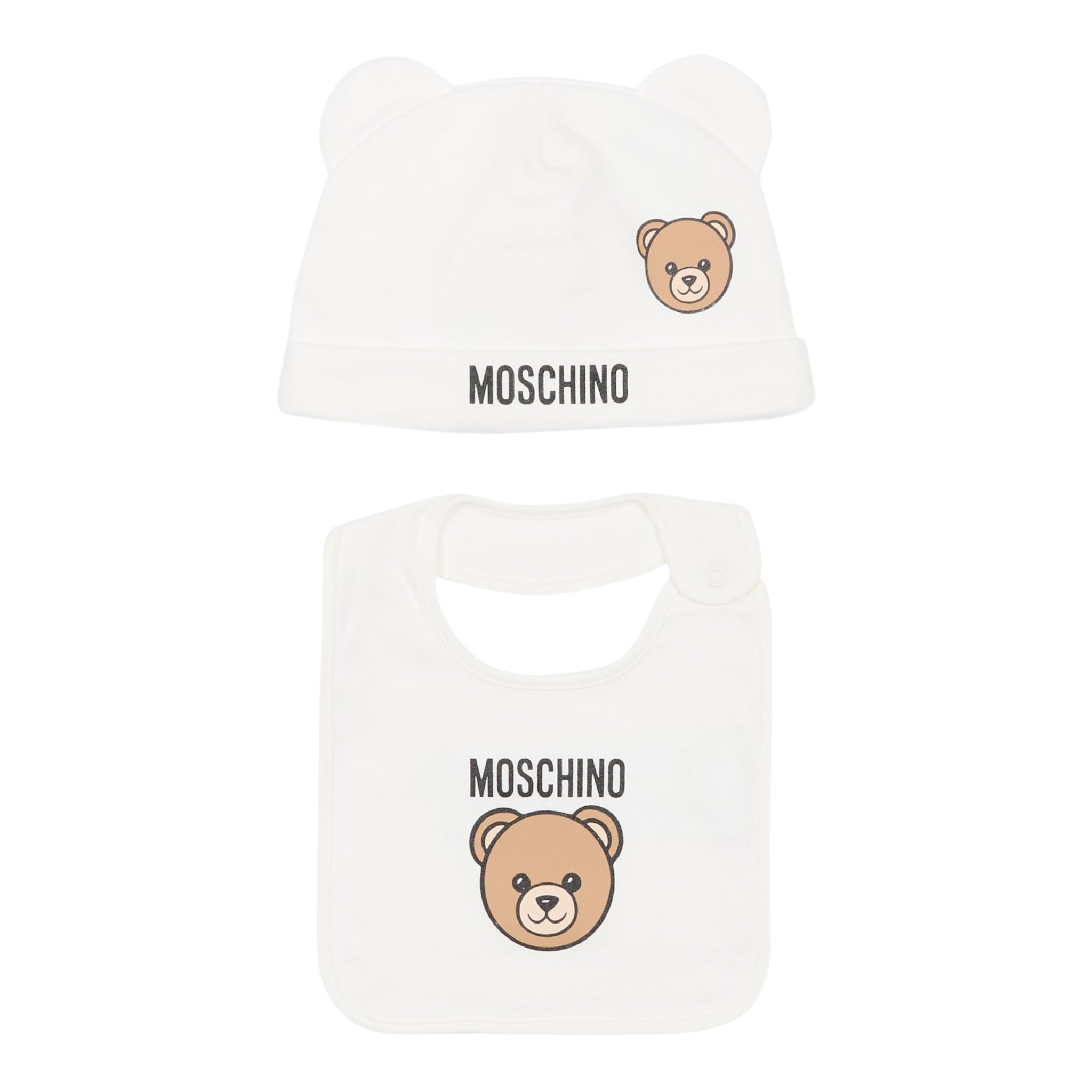 Moschino Set Cappello-Bavetta tinta unita Panna per Neonato MUY08KXX PANNA MOSCHINO 