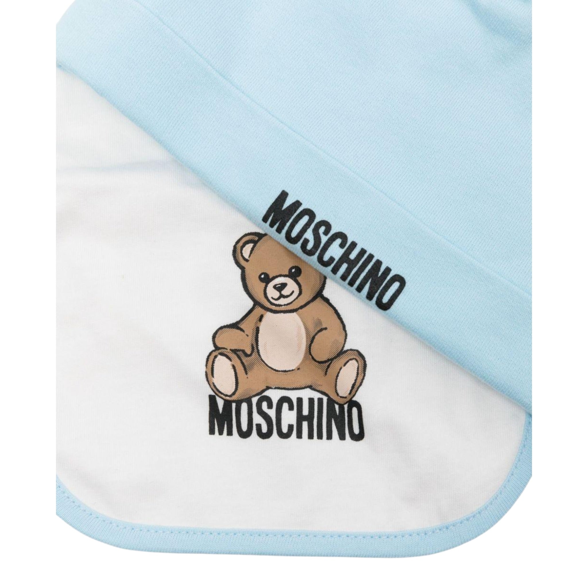 Moschino Set Cappello-Bavetta tinta unita Azzurro per Neonato MUY08LO AZZURRO MOSCHINO 