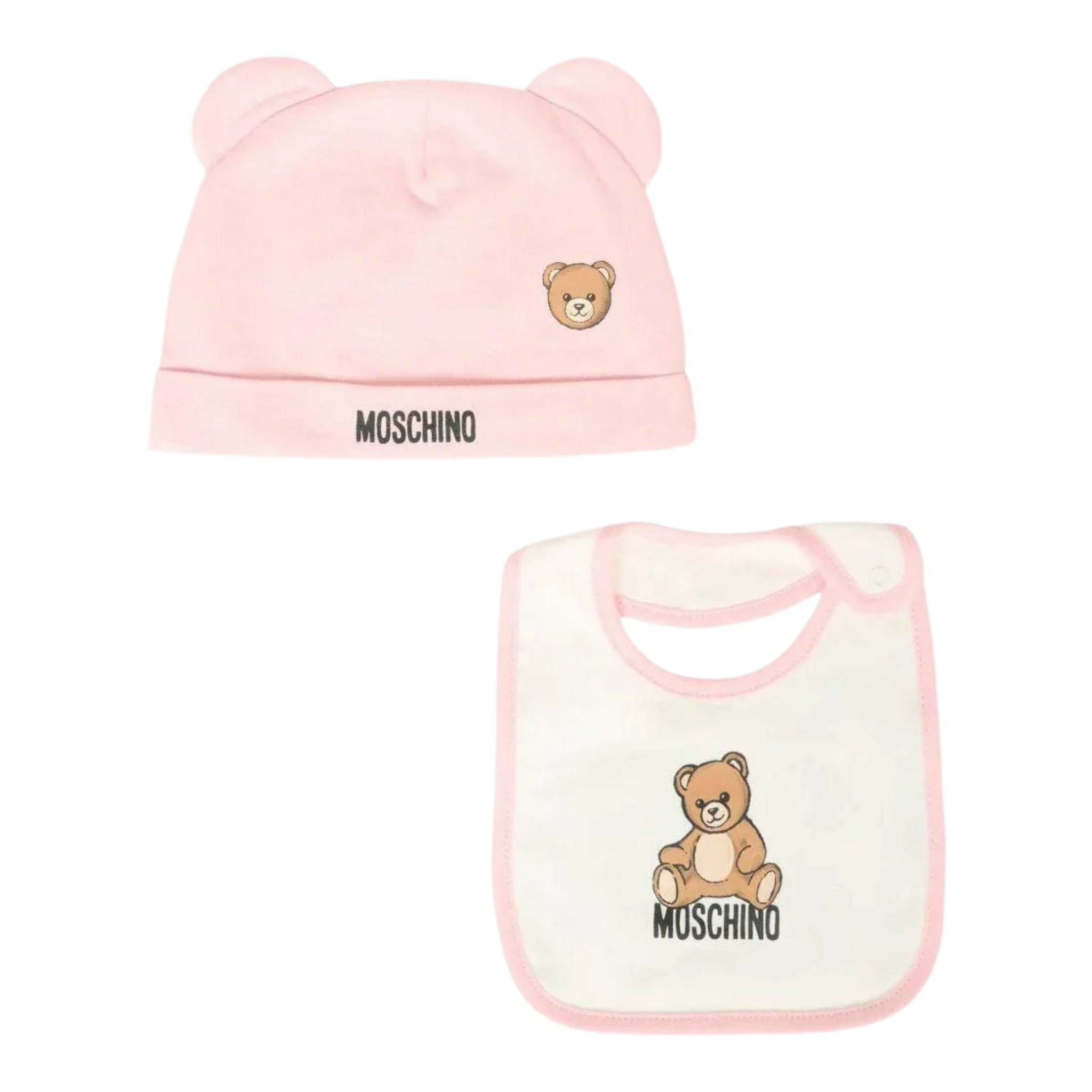 Moschino Set Cappello-Bavetta tinta unita Rosa per Neonata MUY08LX ROSA MOSCHINO 