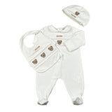 Moschino Tutina Set 3Pz Bavetta-Cappello Bianco per Neonata MUY09F BIANCO MOSCHINO 