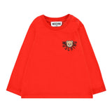 Moschino Shirt Girocollo tinta unita con Logo Rosso per Neonato MVO00R ROSSO MOSCHINO 