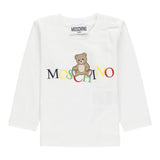 Moschino Shirt Girocollo tinta unita con Stampa Bianco per Bambino MWO00RJ BIANCO MOSCHINO 