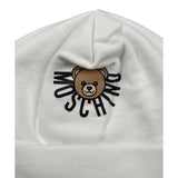 Moschino Cappello tinta unita con Logo Bianco per Neonato MXX031 BIANCO MOSCHINO 