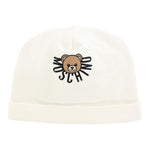 Moschino Cappello tinta unita con Logo Panna per Neonato MXX031X PANNA MOSCHINO 