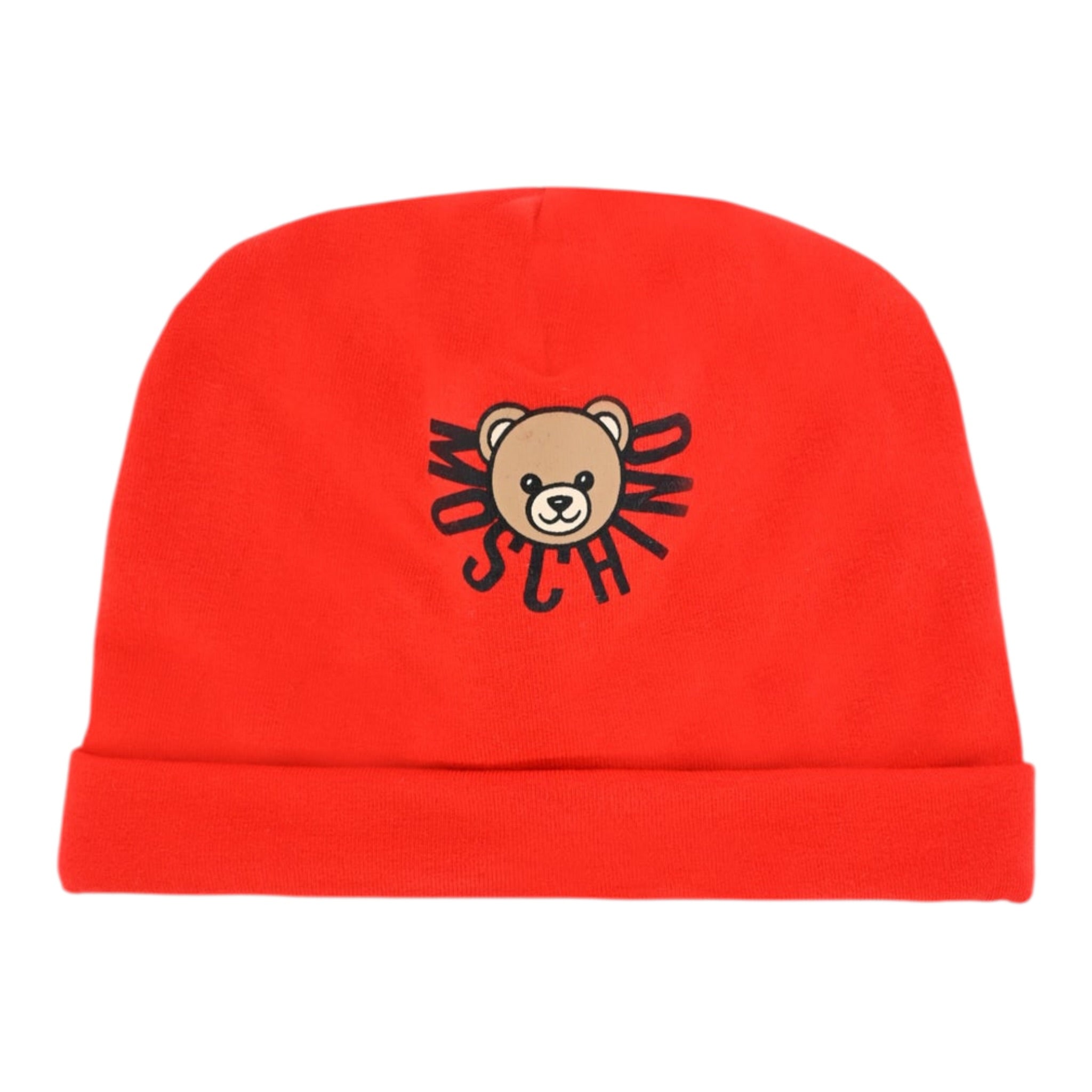 Moschino Cappello tinta unita con Logo Rosso per Neonato MXX031X ROSSO MOSCHINO 